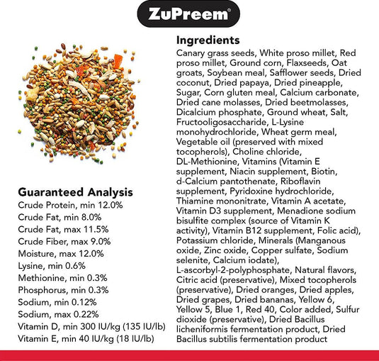 ZuPreem Smart Selects Enrichment Food for Very Small Birds