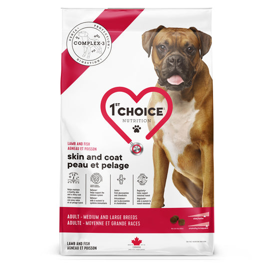 1st Choice Sensitive Skin & Coat Adult Dog Food - Lamb & Fish Formula 🍁