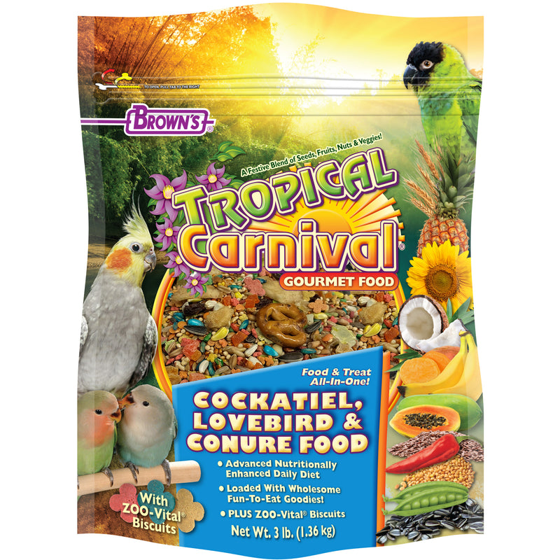 Load image into Gallery viewer, Brown's Tropical Carnival Gourmet Cockatiel Food 3 lbs