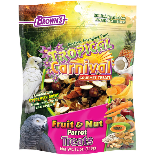 Brown's Tropical Carnival Fruit & Nut Parrot Treat DAMAGED BAG
