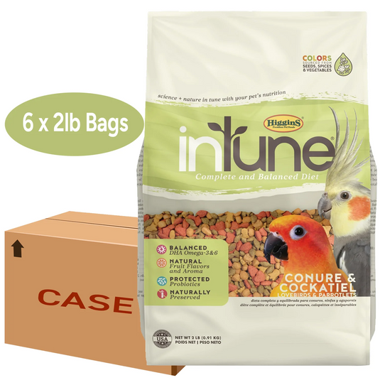 Multi-Bag Bundle - Higgins InTune Conure & Cockatiel Pellet 2lb x 6