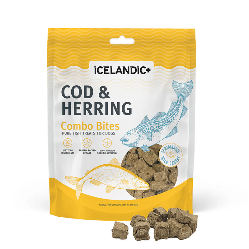Load image into Gallery viewer, Icelandic+ Cod & Herring Combo Bites 3.52 oz