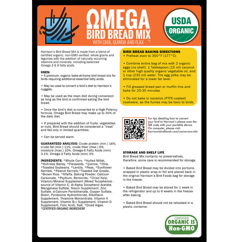 Load image into Gallery viewer, Harrison's Omega Bird Bread Mix - 11.4 oz