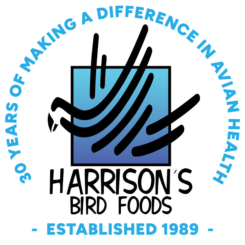 Load image into Gallery viewer, Harrison's Bird Foods logo celebrating 30 years of making a difference in avian health.