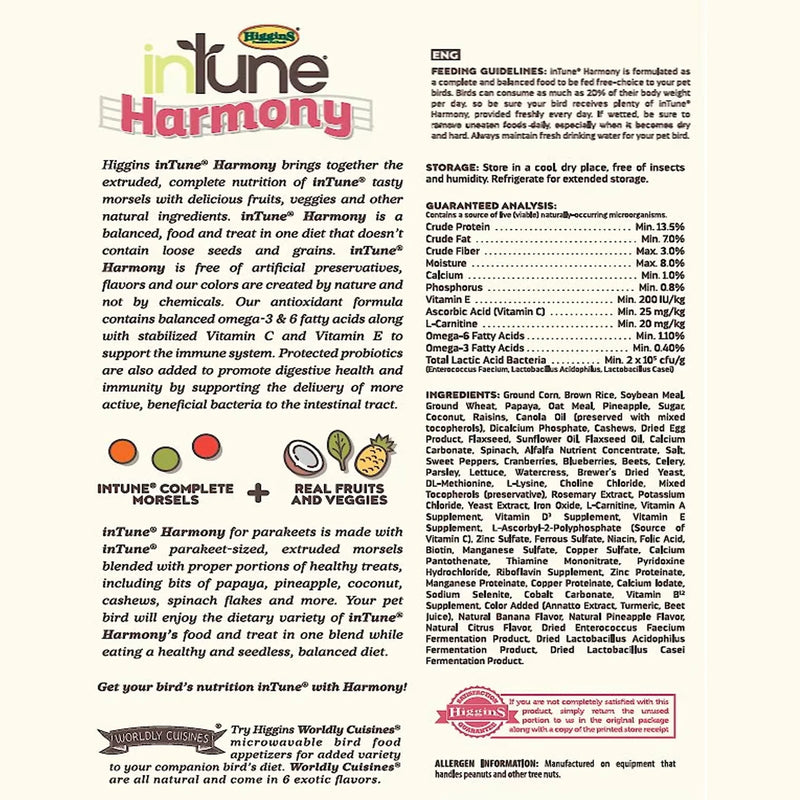 Load image into Gallery viewer, Higgins Intune Harmony Parakeet Enrichment Diet