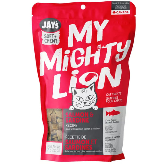 Jay's My Mighty Lion Salmon & Sardine Cat Treats - 75g