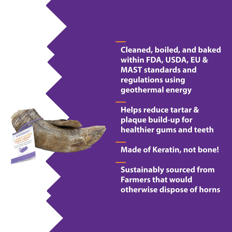 Load image into Gallery viewer, Icelandic+ Lamb Horn Dog Treat
