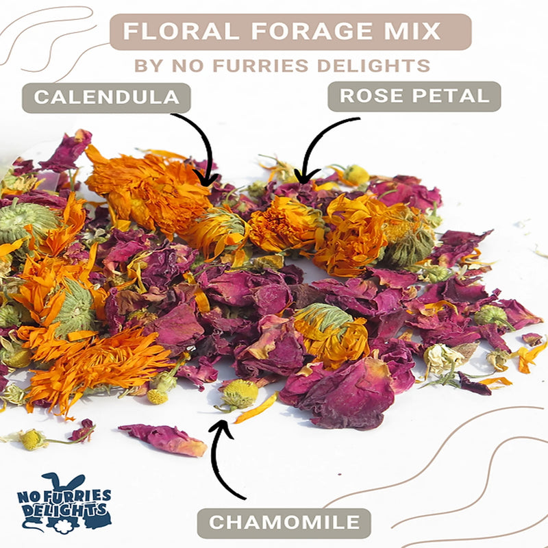 Load image into Gallery viewer, No Furries Delghts Floral Bird & Small Pet Forage / Tea Mix - 25g