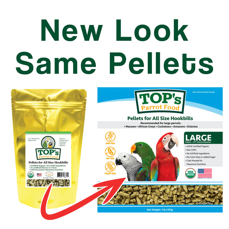 Load image into Gallery viewer, TOP's Parrot Food Large Pellets for Hookbills | USDA Organic Certified - Parrot / African Grey