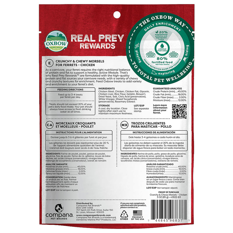 Load image into Gallery viewer, Oxbow Real Prey Rewards - Crunchy & Chewy Chicken - 3 oz