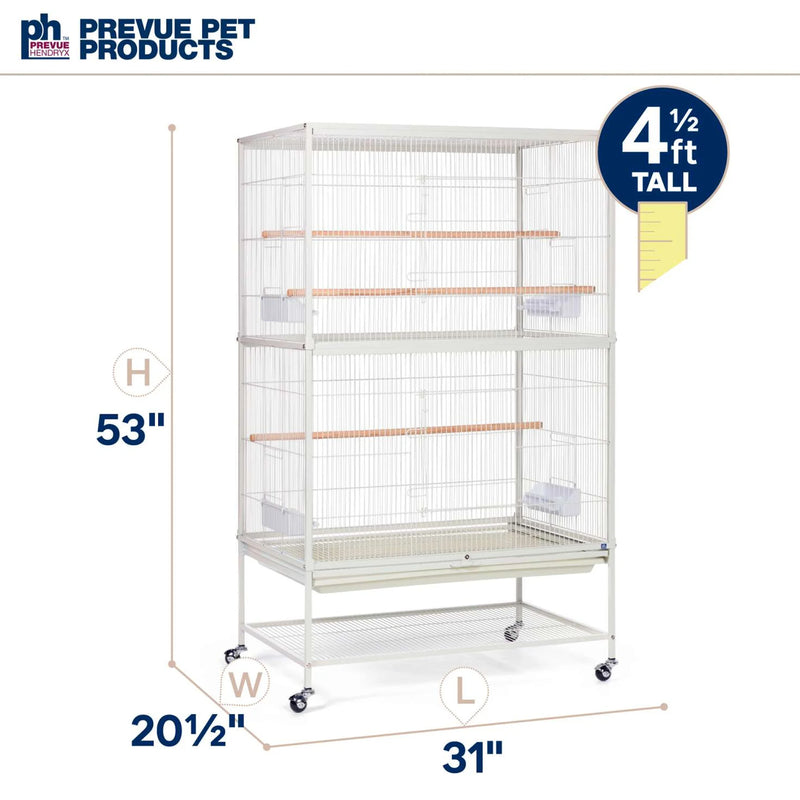 Load image into Gallery viewer, Prevue Hendryx Bird Flight Cage with Stand White - F041