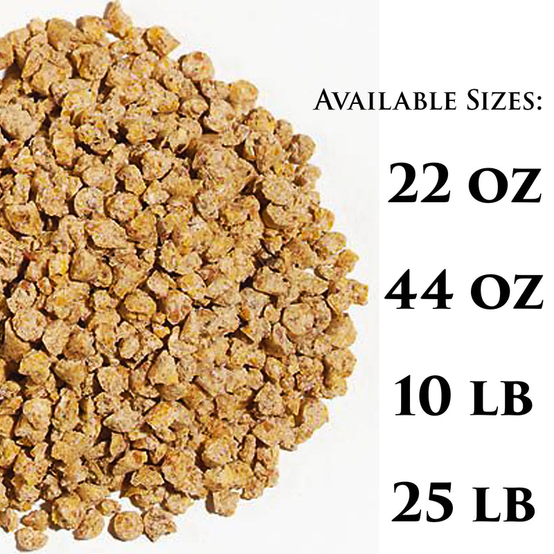 Load image into Gallery viewer, Close-up image of Roudybush Crumble Bird Pellets available sizes at Exotic Wings - 22 oz, 44 oz, 10 lb, 25 lb