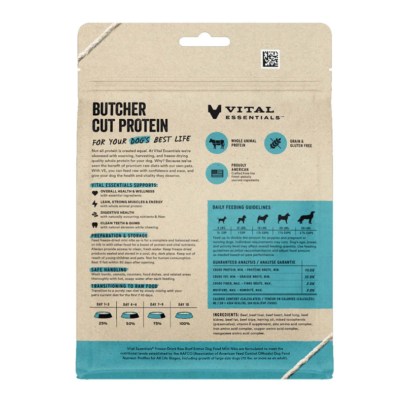 Load image into Gallery viewer, Vital Essentials Beef Mini Nibs - Freeze-Dried Dog Food