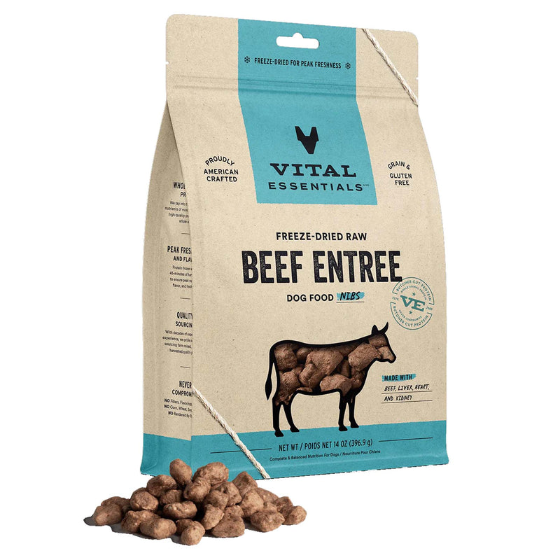 Load image into Gallery viewer, Vital Essentials Beef Nibs - Freeze-Dried Dog Food - 14 oz