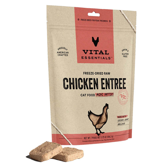 Vital Essentials Freeze-Dried Chicken Mini Patties Cat Food