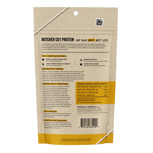 Vital Essentials Freeze-Dried Duck Bites Dog Treat