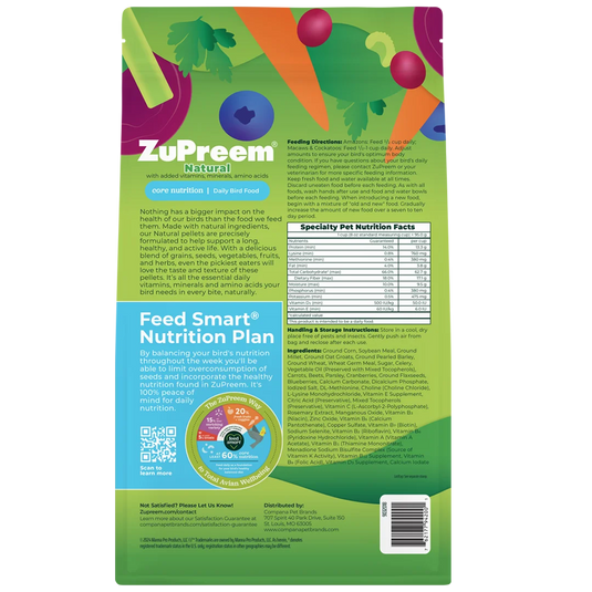 ZuPreem Natural Daily Nutrition Large Parrot Pellet