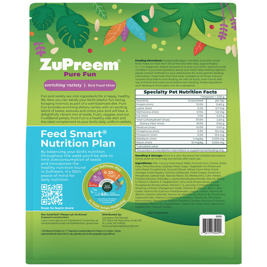 ZuPreem Pure Fun Small Bird Enrichment Diet - 2 lb