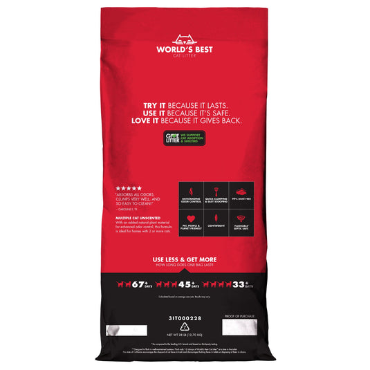 Worlds Best Cat Litter Premium FLUSHABLE Multi Cat Formula - 28 lbs
