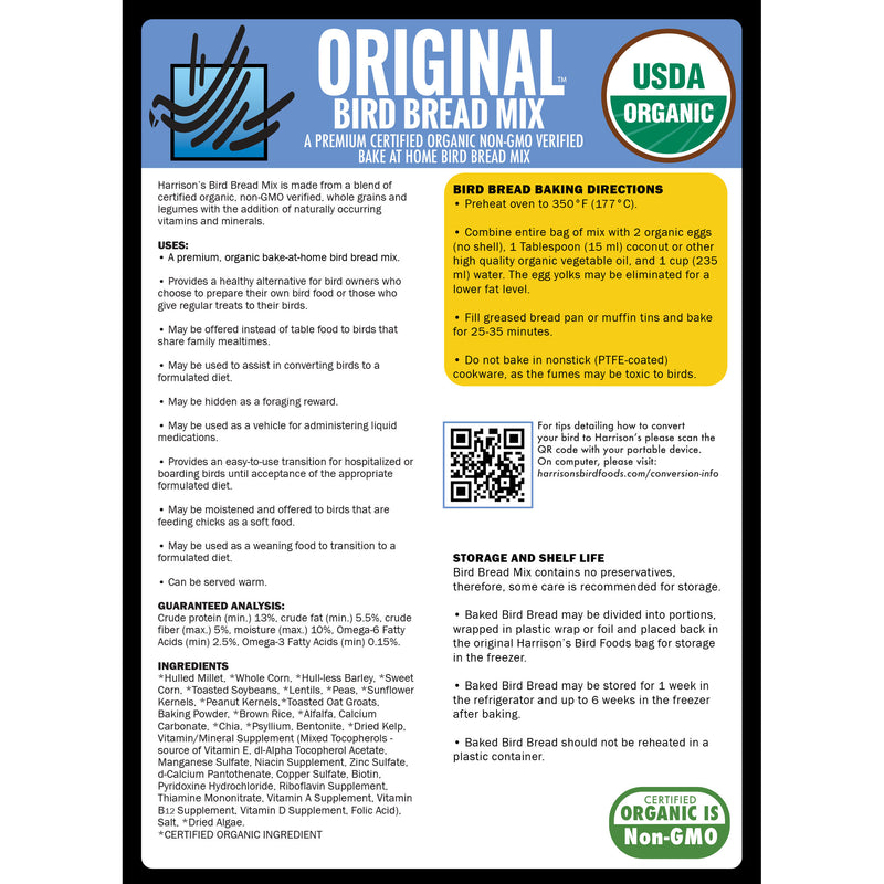 Load image into Gallery viewer, Harrison's Original Bird Bread Mix 8.99 oz (255 g)