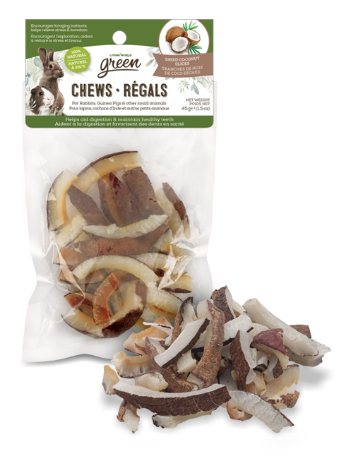 Load image into Gallery viewer, Living World Green Chews Small Pet Dried Coconut Slices - 65475