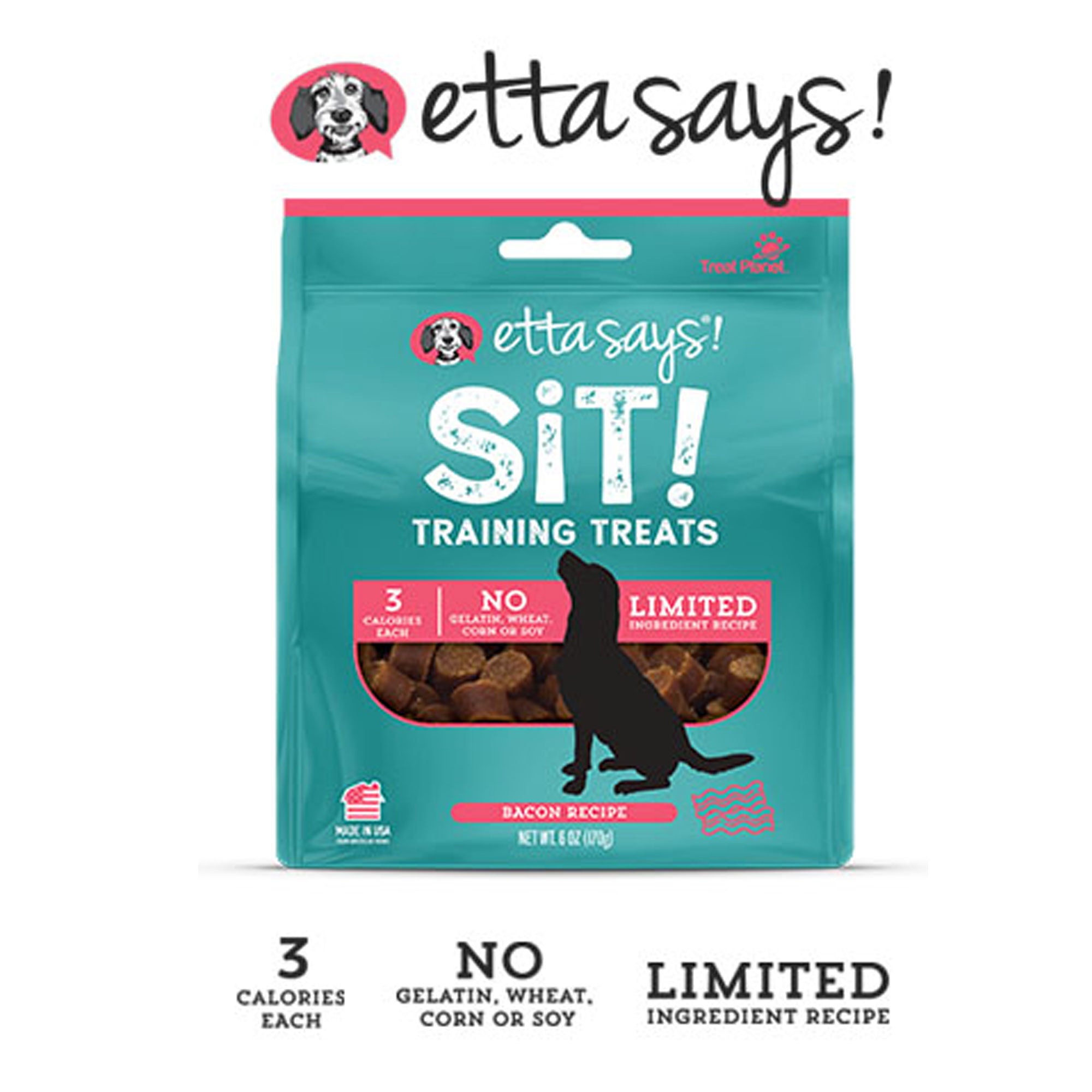Etta Says! Sit Training Bacon Treat for Dogs – Exotic Wings Pet