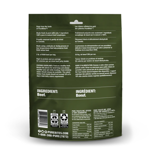 Load image into Gallery viewer, PureBites Air Dried Beef Jerky Dog Treat