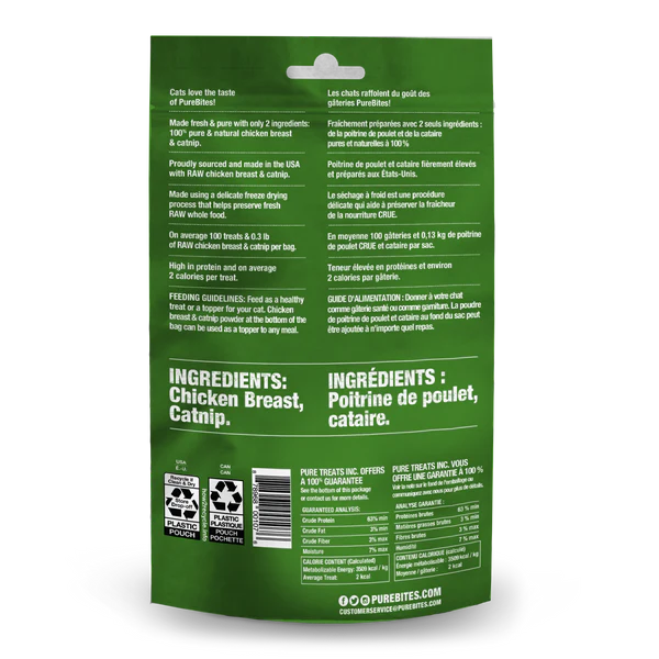 Load image into Gallery viewer, PureBites Chicken Breast & Catnip Freeze Fried Cat Treat 1.3 oz (37 g)