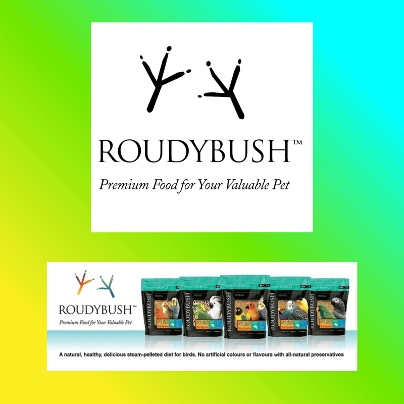 Load image into Gallery viewer, Roudybush premium pet food packaging on a gradient background