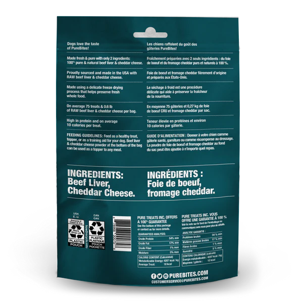 Load image into Gallery viewer, PureBites Beef & Cheese Freeze Dried Dog Treat