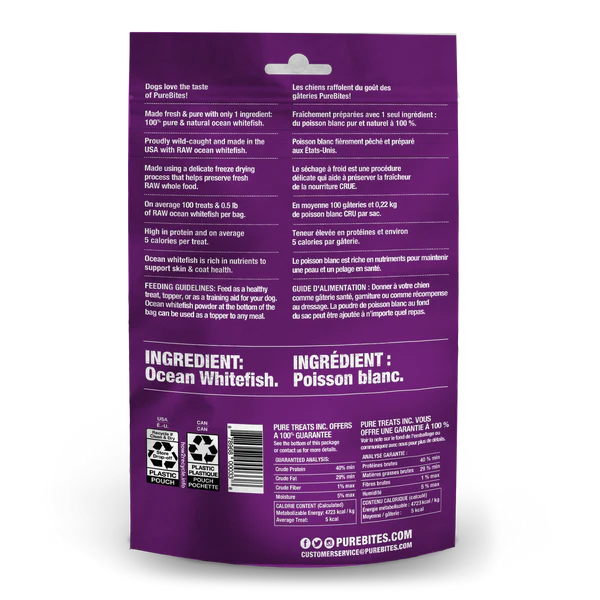 Load image into Gallery viewer, PureBites Ocean Whitefish Freeze Dried Dog Treat