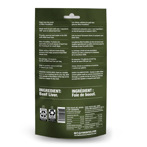 Load image into Gallery viewer, PureBites Mini Trainers Beef Liver 85g/3oz