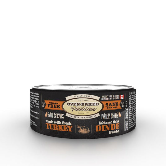 Oven Baked Tradition Grain Free Turkey Pate Cat Food - Case of 24 x 5.5oz Cans 🍁