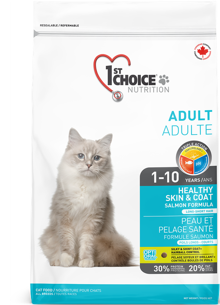 1st Choice Healthy Skin & Coat Adult Cat Food Salmon Formula 🍁