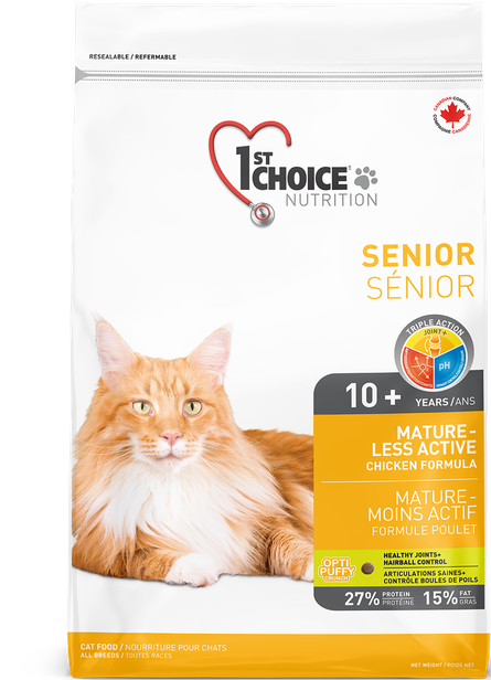 1st Choice Mature/Less Active Senior Cat Food Chicken Formula 🍁