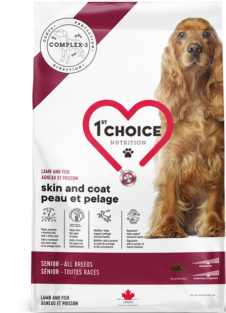 1st Choice Sensitive Skin & Coat Senior Dog Food - Lamb & Fish Formula 🍁