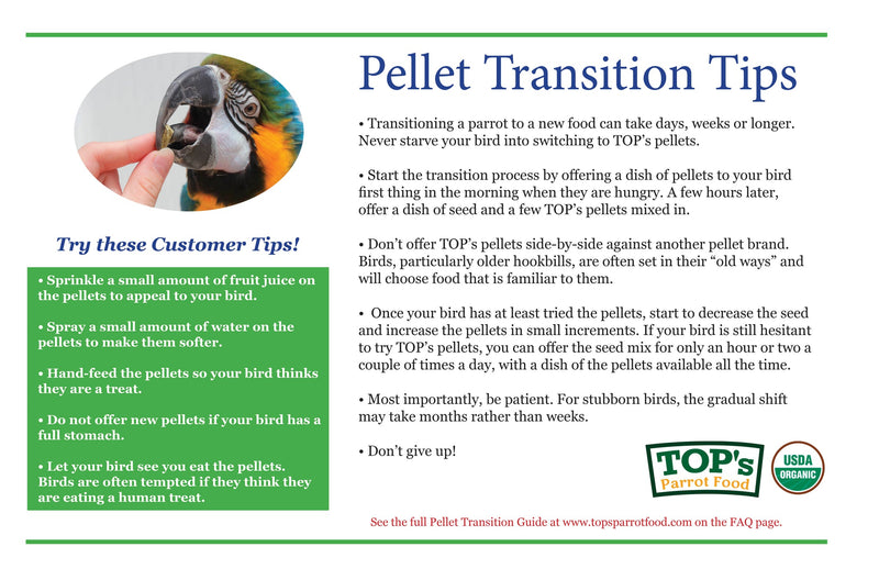 Load image into Gallery viewer, TOP's Parrot Food Mini Pellets for Hookbills | USDA Organic Certified - Parakeet / Lovebird