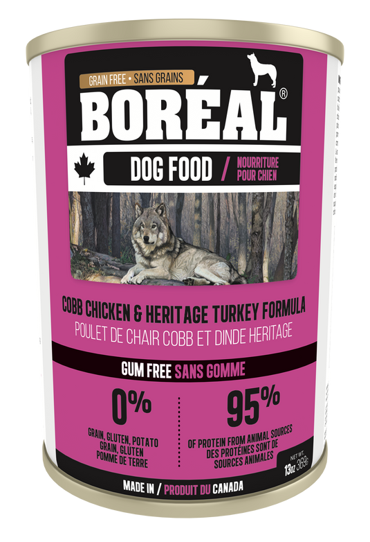 BORÉAL Cobb Chicken and Heritage Turkey Formula Dog Food 12x369g 🍁