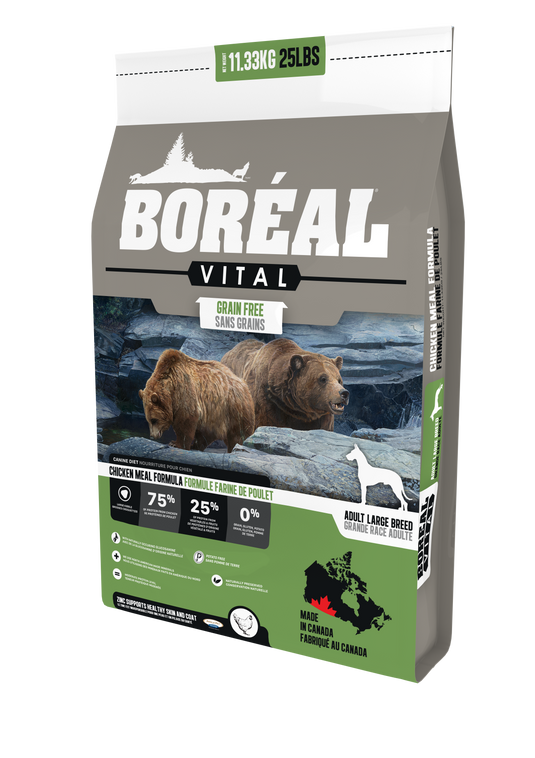BORÉAL Vital Grain Free Large Breed Dog Food - Chicken 25 lbs 🍁