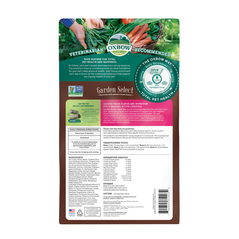 Load image into Gallery viewer, Oxbow Garden Select Adult Rat Food 2.5 lbs