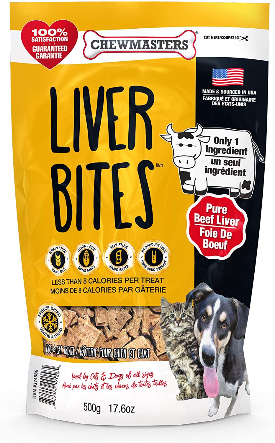 Chewmasters Freeze Dried Liver Bites For Dogs 500 g Bag Exotic