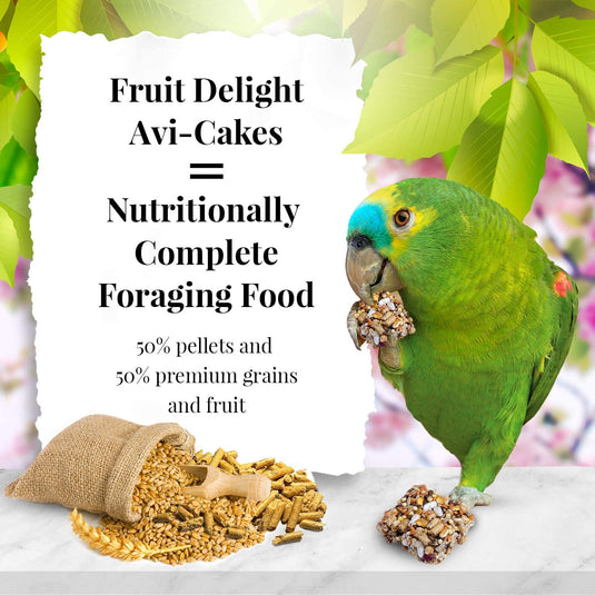 Lafeber's Fruit Delight Avi-Cakes for Parrots 8oz - Exotic Wings and Pet Things