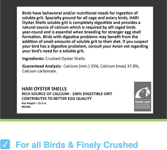 HARI Oyster Shells Finely Crushed Soluble Grit - B2460