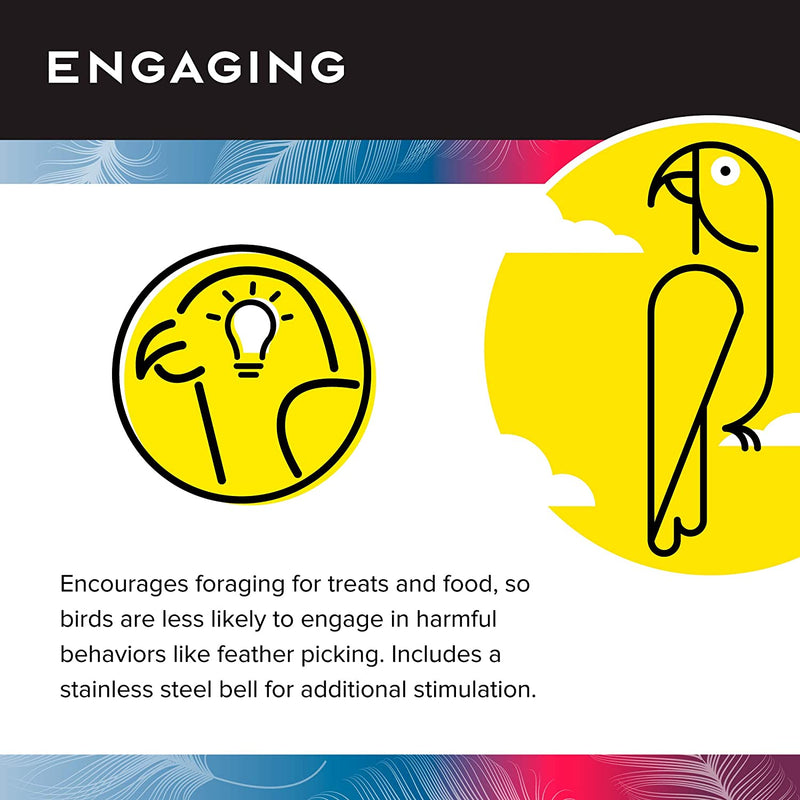 Load image into Gallery viewer, Featherland Paradise Foraging Sphere, Bell & Skewer - Creative Foraging System Parrot Toy - 00611