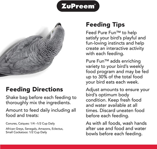 ZuPreem Pure Fun Parrots & Conure Enrichment Diet - 2 lb