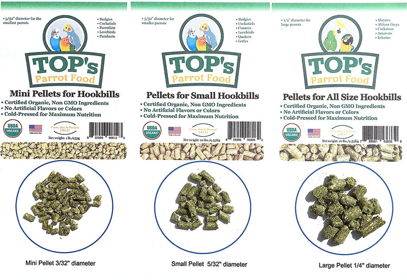 Load image into Gallery viewer, TOP's Parrot Food Mini Pellets for Hookbills | USDA Organic Certified - Parakeet / Lovebird