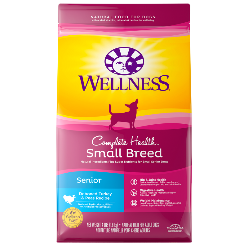 Load image into Gallery viewer, Wellness Complete Health Small Breed Senior Turkey Dry Dog Food 4 lbs