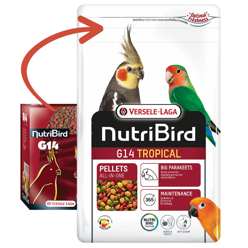 Load image into Gallery viewer, Versele-Laga NutriBird G14 Tropical Large Parakeet Maintenance Pellet
