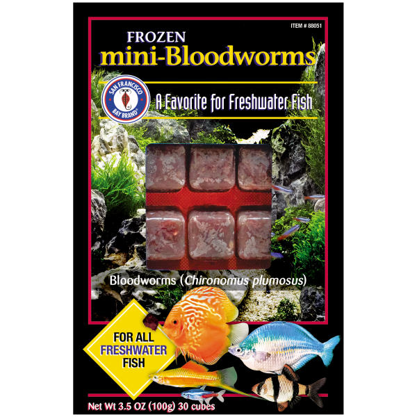 Load image into Gallery viewer, Frozen Bloodworms Fish Food Mini Cubes- 3.5 oz