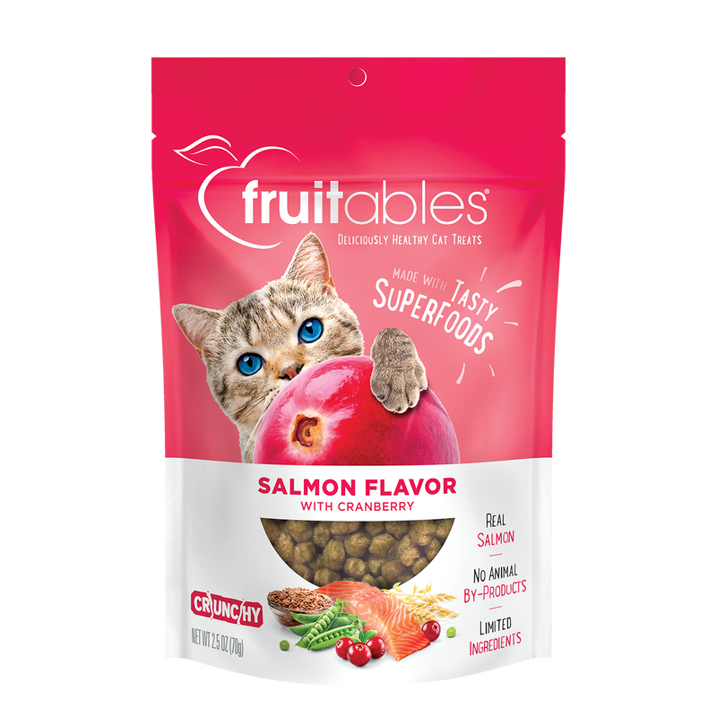 Load image into Gallery viewer, Fruitables Salmon & Cranberry Crunchy Cat Treat 2.5oz